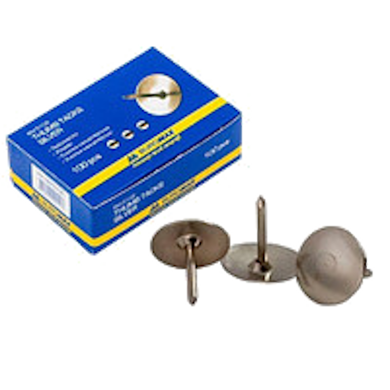 Кнопки BUROMAX (BM.5102) металеві, нікельовані, 100шт.